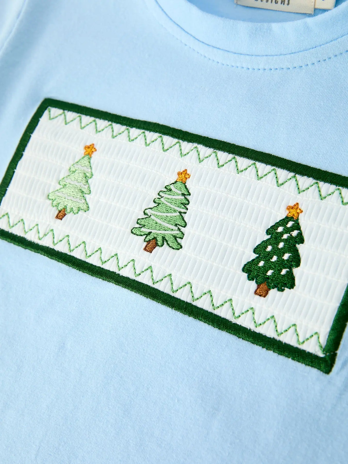 Christmas Boys Christmas Tree Embroidered Long Sleeve Top & Pants Set