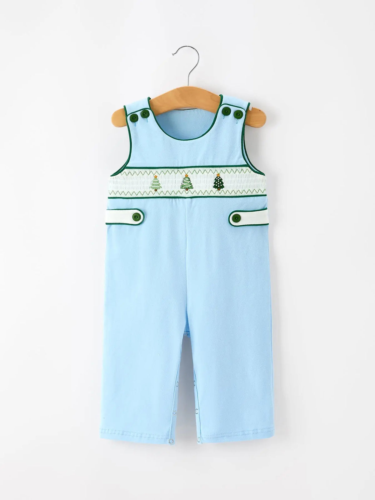 Christmas Boys Blue Christmas Tree Embroidered JonJon