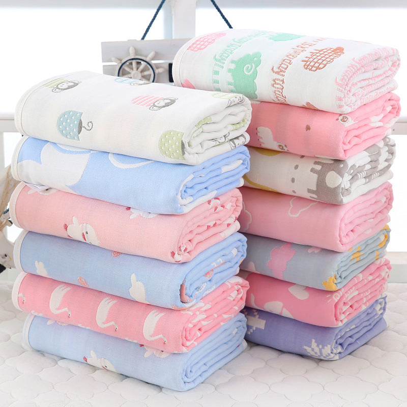 110 * 110cm baby bath towel cover blanket gauze children quilt quality baby children pure cotton 6 six layer gauze bath towel