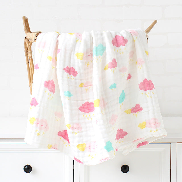 6 Layers Bamboo Cotton Baby Receiving Blanket