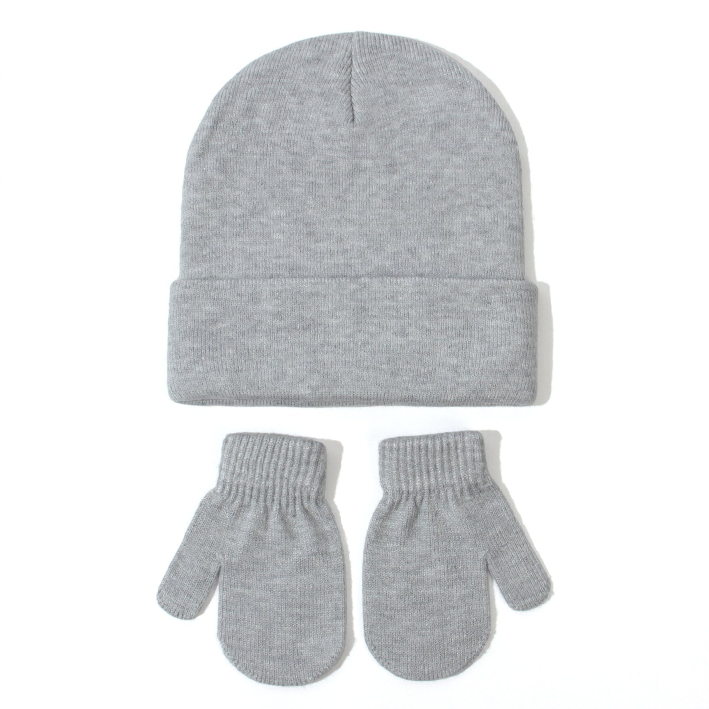 All-matching Solid Color Baby Knitted Hat Gloves Set