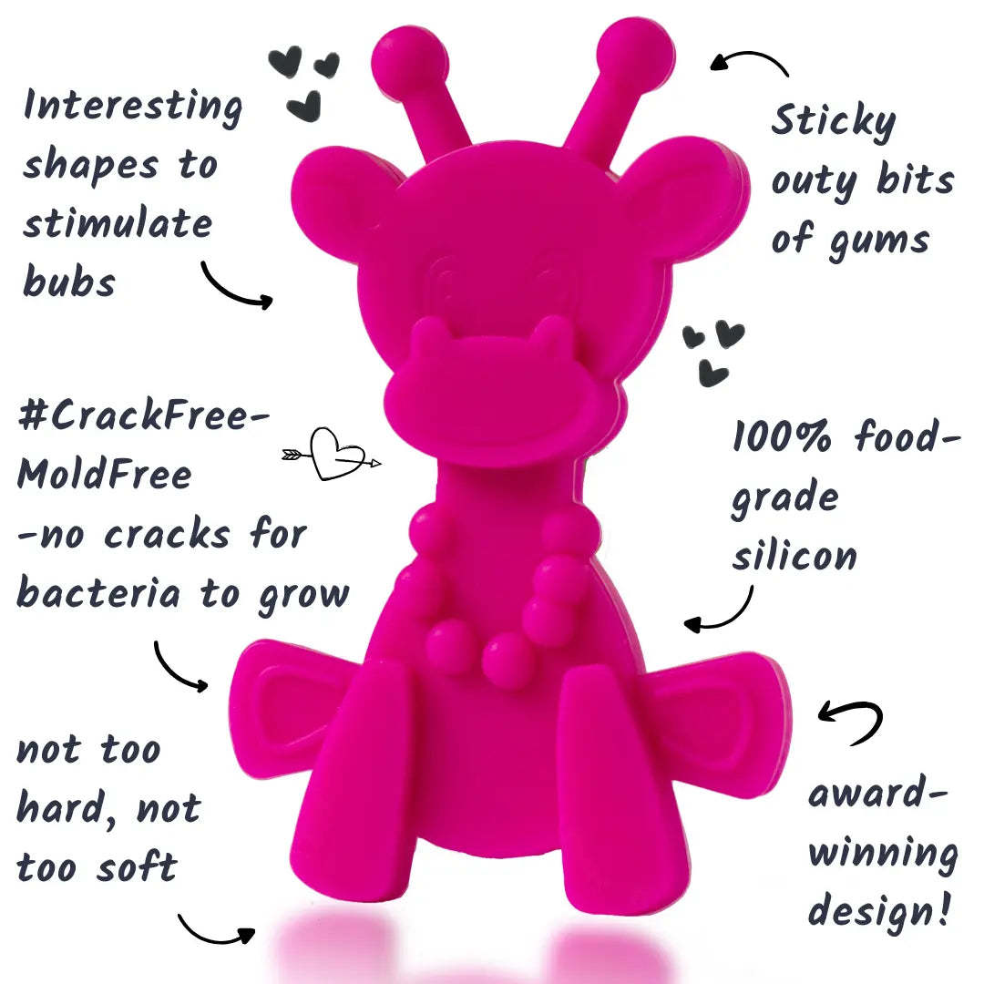 Little bamBAM Baby Teething Toy – Natural Rubber & Baltic Amber