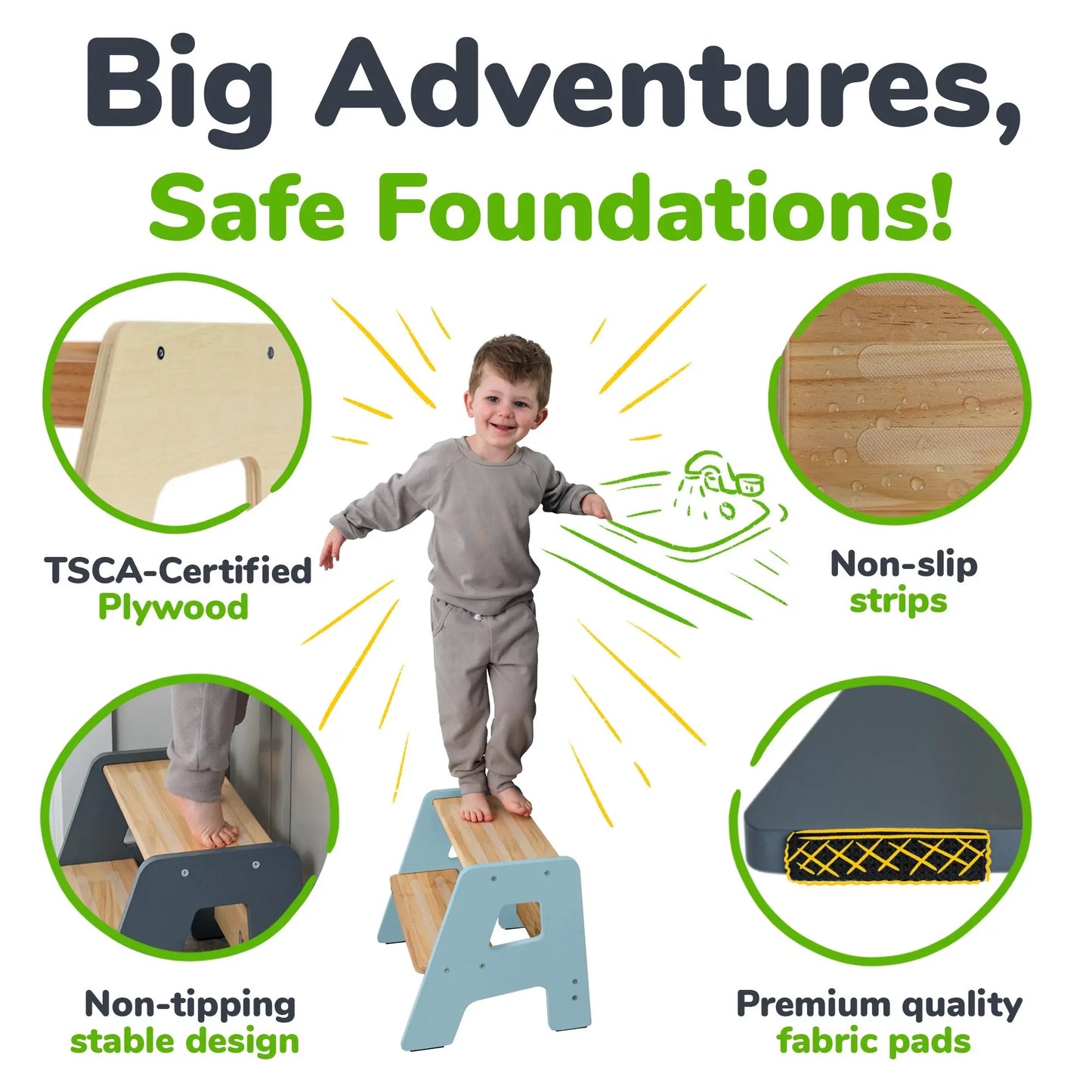 2-Step Stool for Kids Ocodile.com