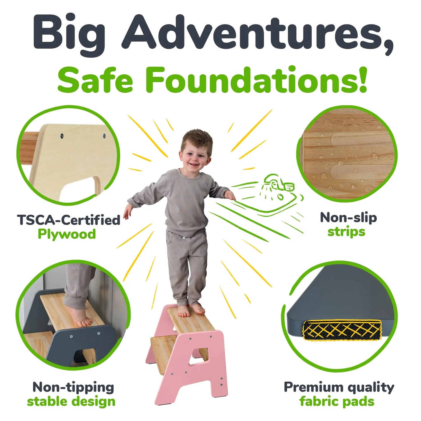 2-Step Stool for Kids Ocodile.com