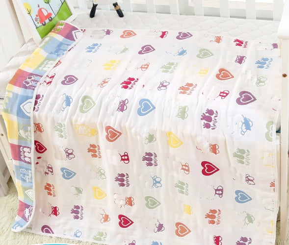 110 * 110cm baby bath towel cover blanket gauze children quilt quality baby children pure cotton 6 six layer gauze bath towel