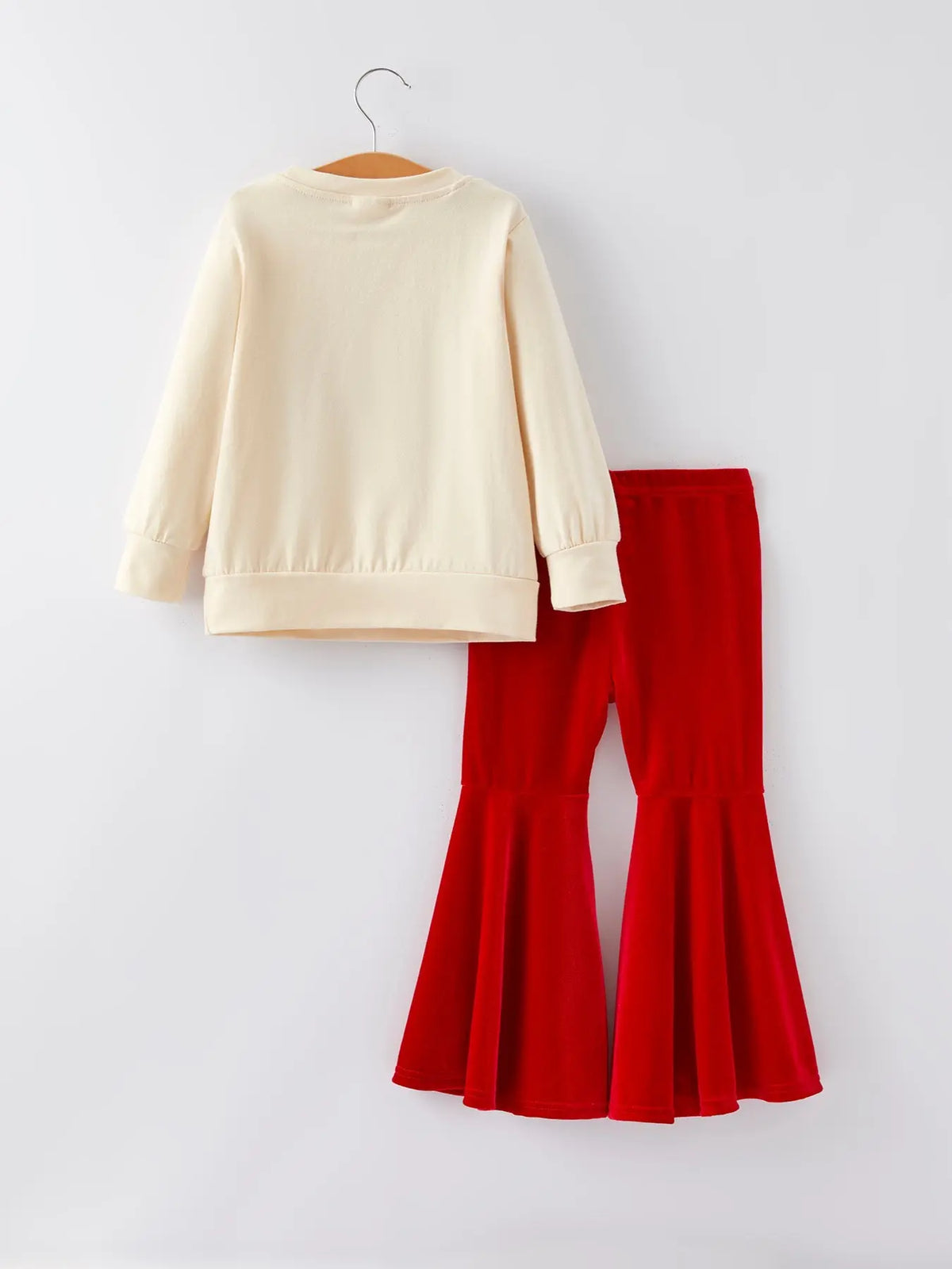 Christmas Letter Applique Top + Flared Pants Outfit Set Rylee Faith Designs