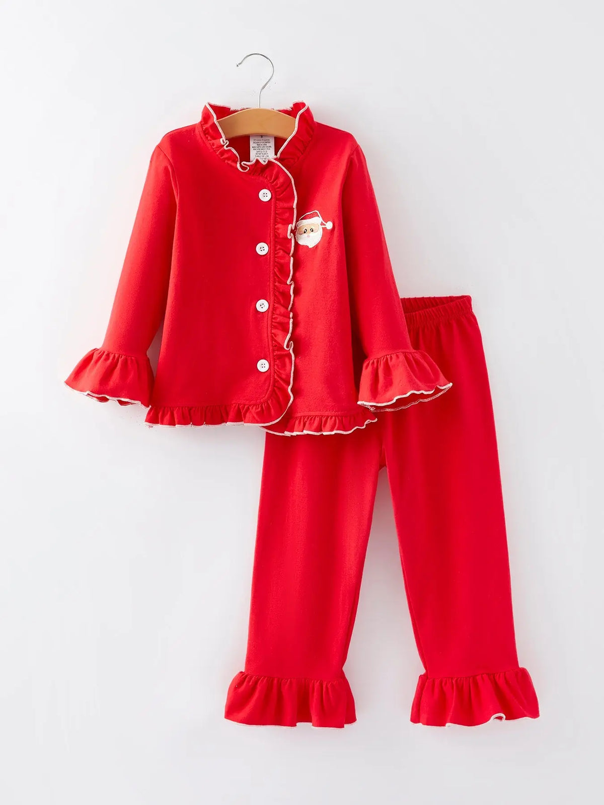Christmas Red Girls Embroidered Pajamas Rylee Faith Designs