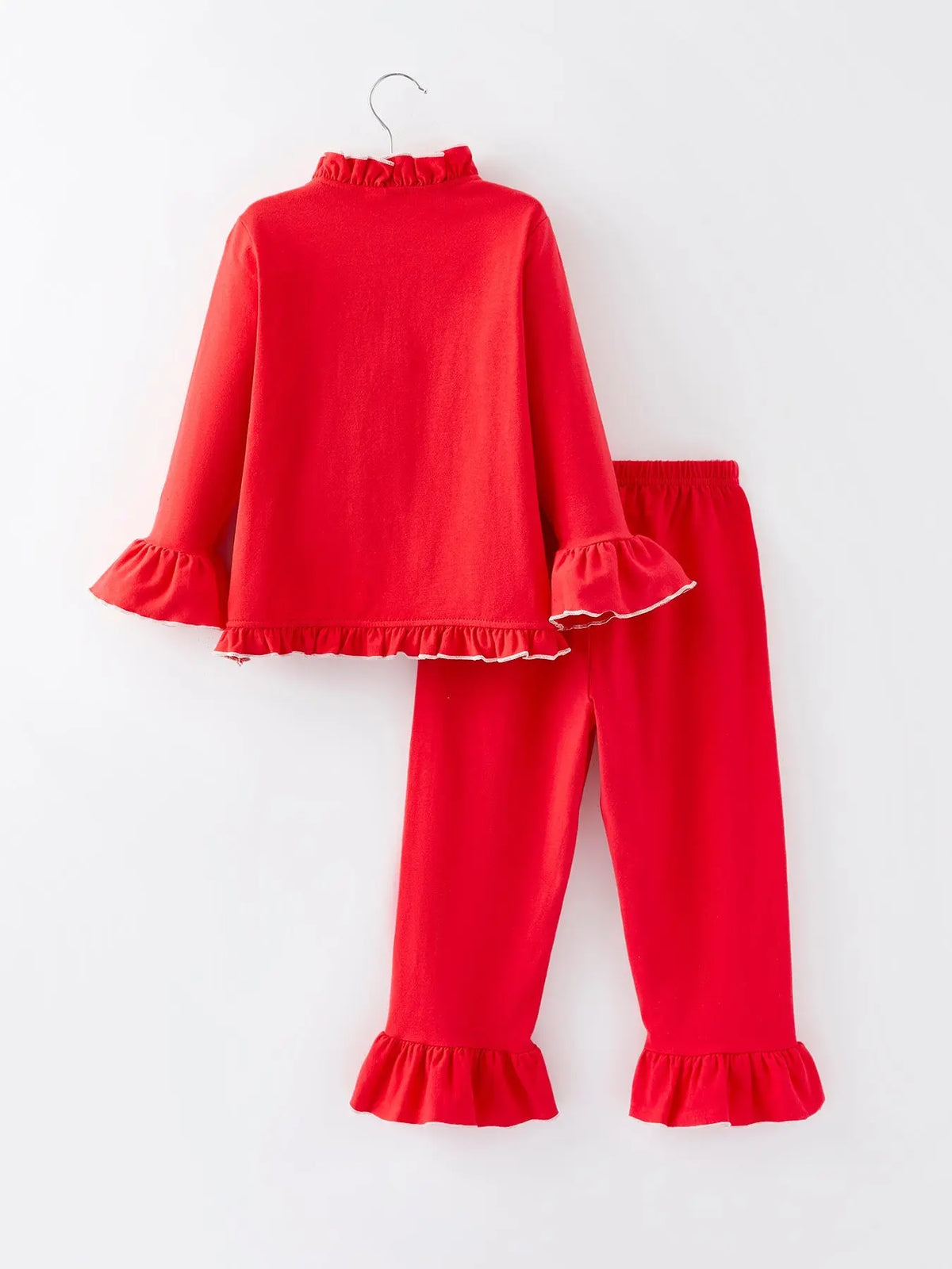 Christmas Red Girls Embroidered Pajamas Rylee Faith Designs