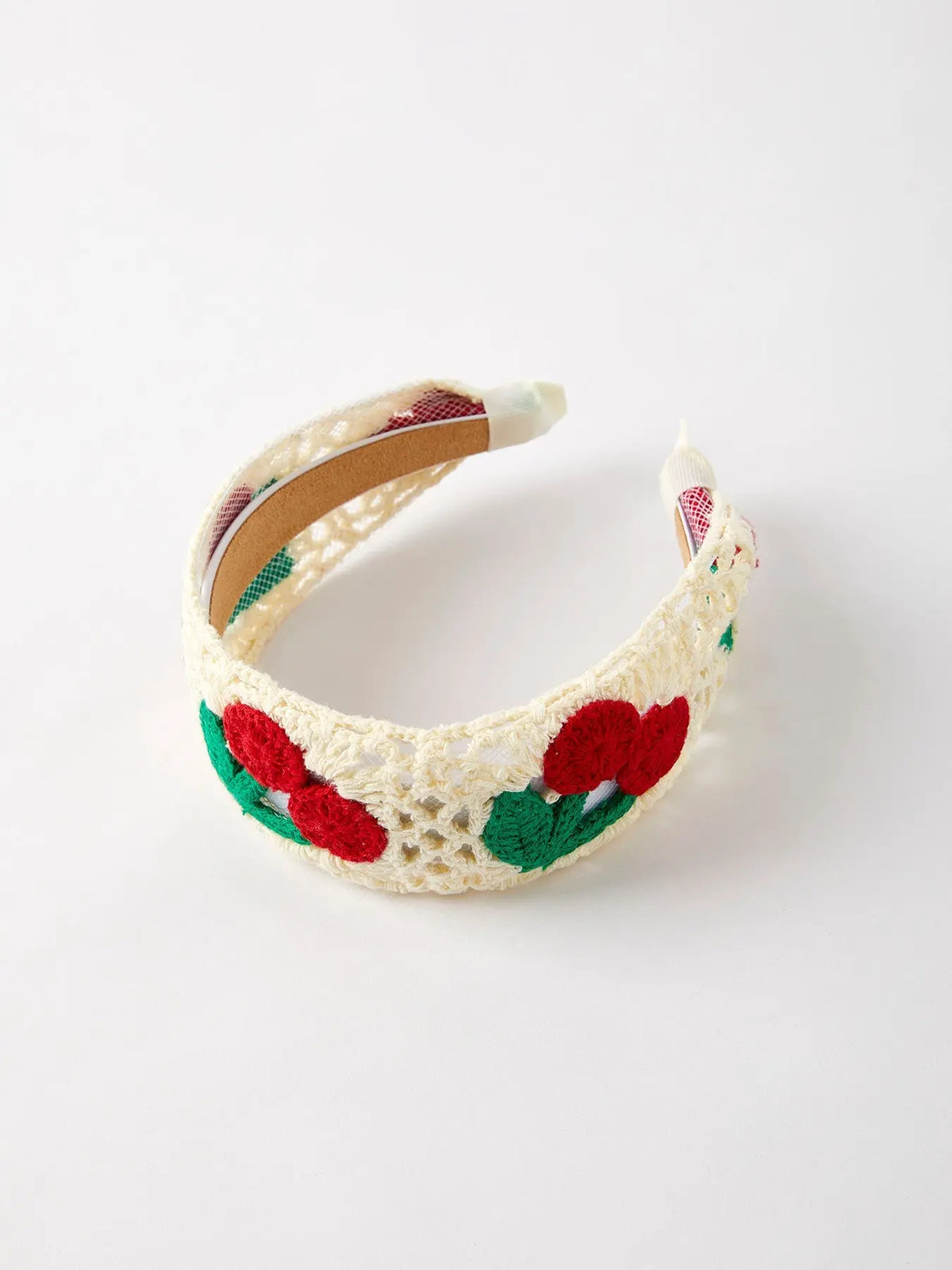 Diadema de ganchillo de cereza dulce