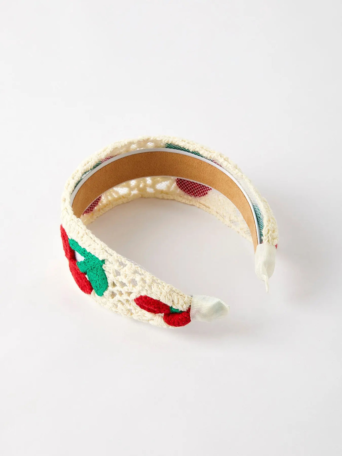 Diadema de ganchillo de cereza dulce