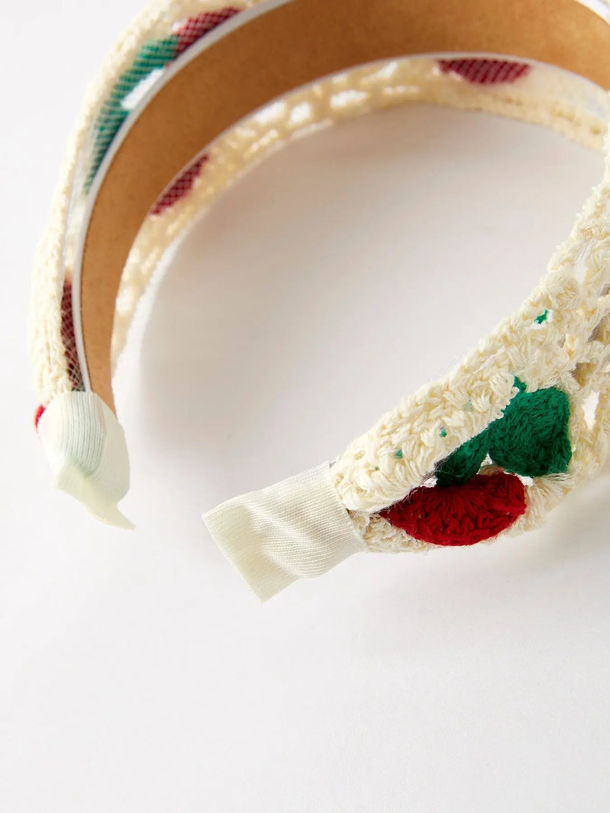 Diadema de ganchillo de cereza dulce
