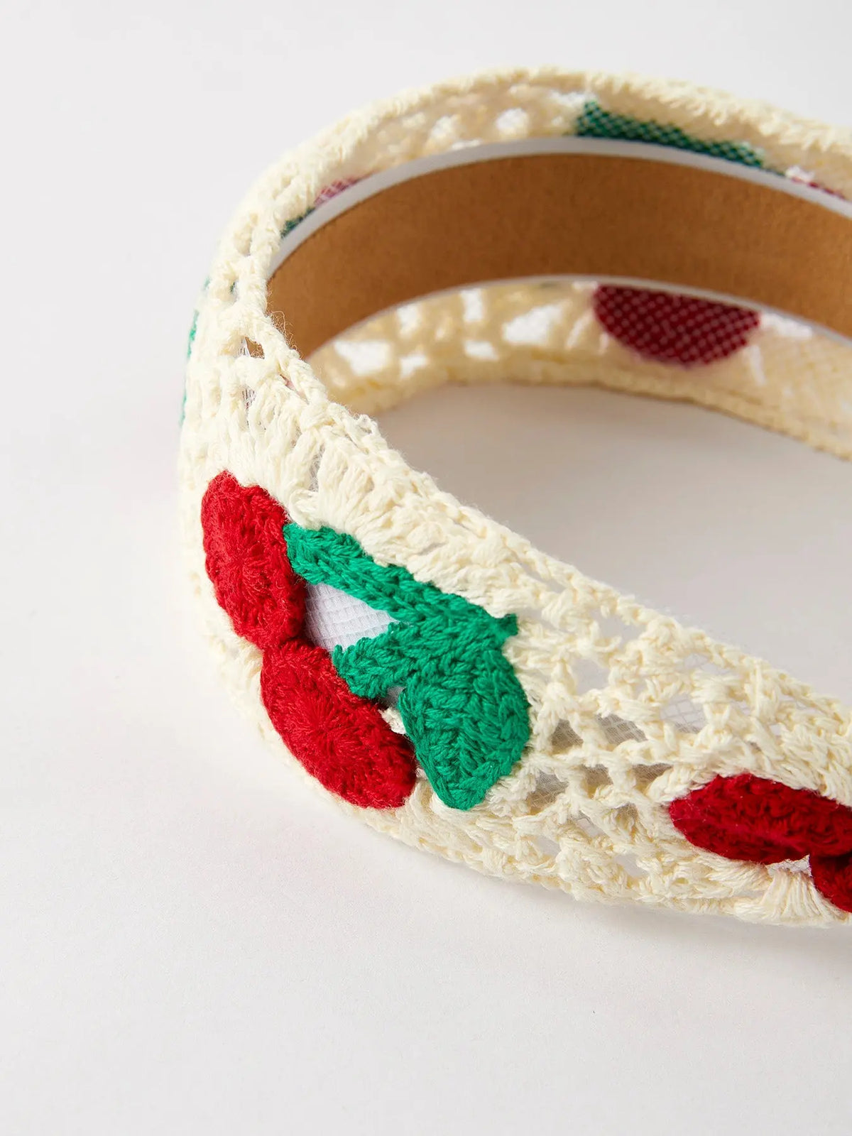 Diadema de ganchillo de cereza dulce