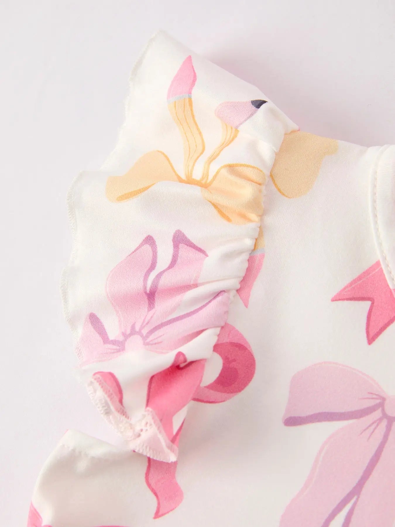 BACK TO SCHOOL Girl's Summer Bow Short Sleeve Shorts Set