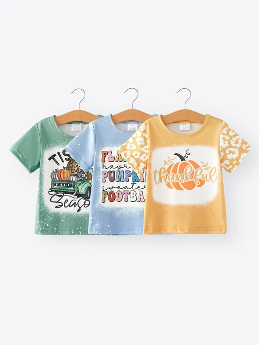 Fall Thanksgiving Halloween 3 pieces Short sleeve O-neck T-shirt Rylee Faith Designs