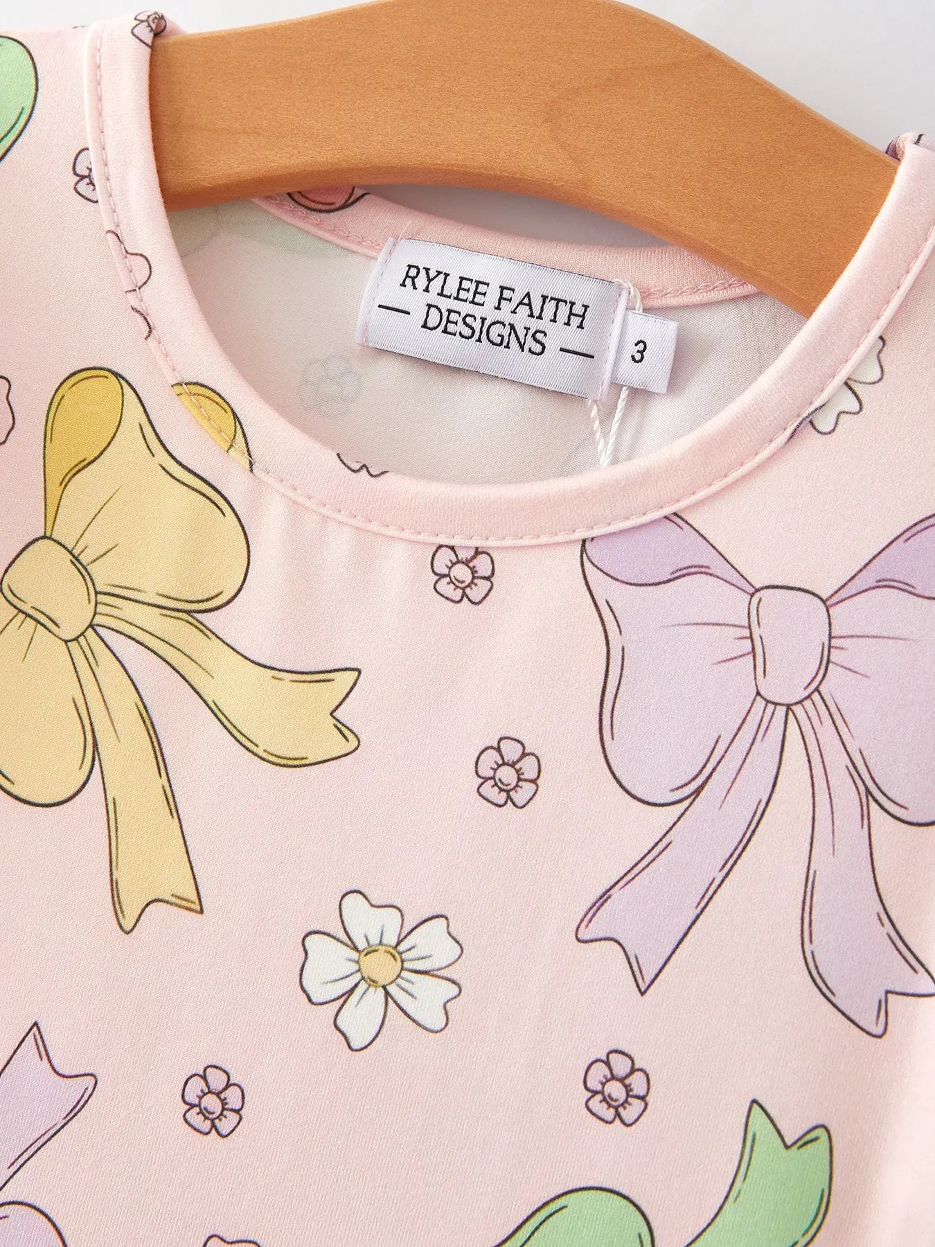 Colorful Bow Print Ruffles Girls Dress Rylee Faith Designs