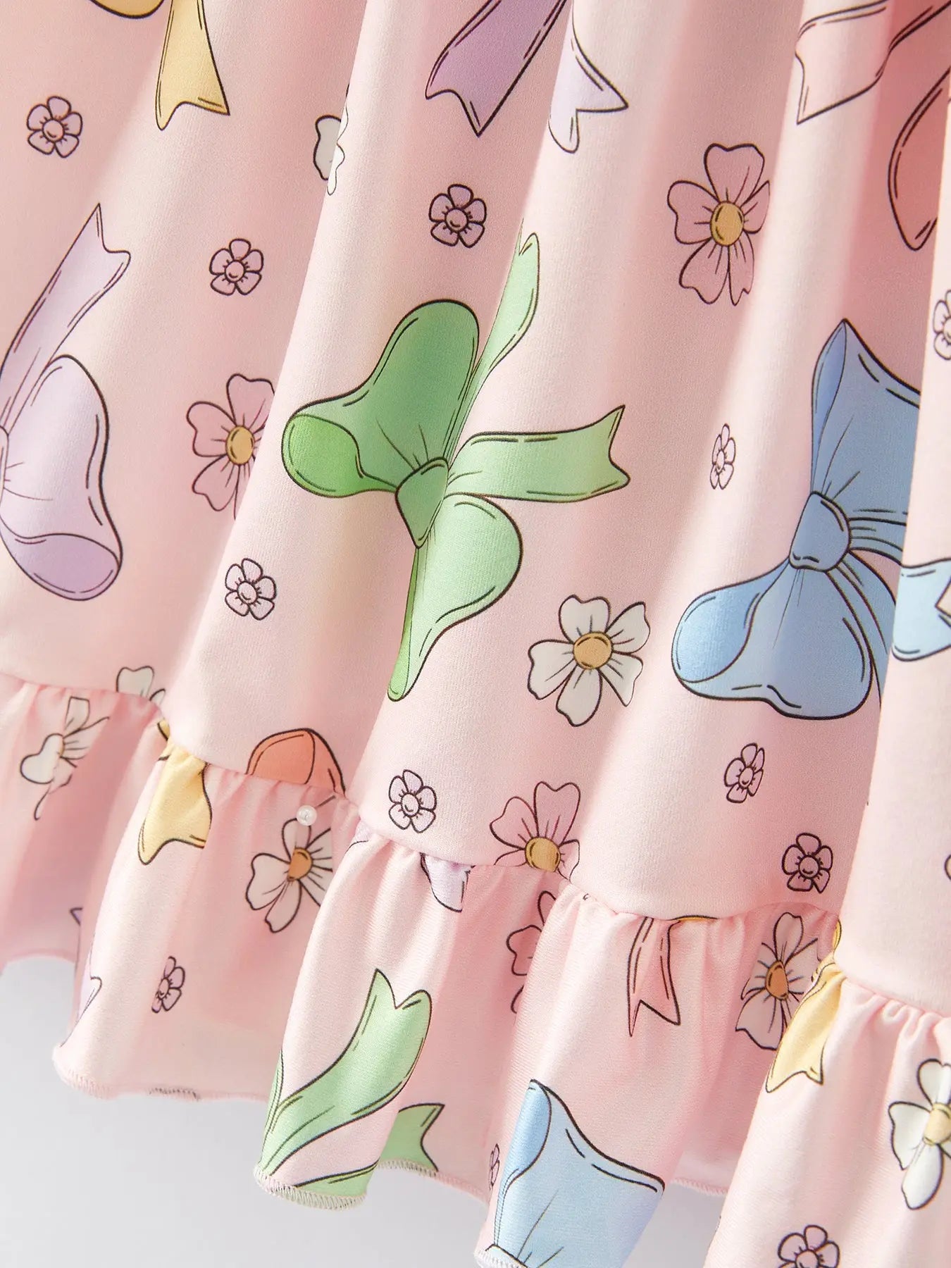 Colorful Bow Print Ruffles Girls Dress Rylee Faith Designs