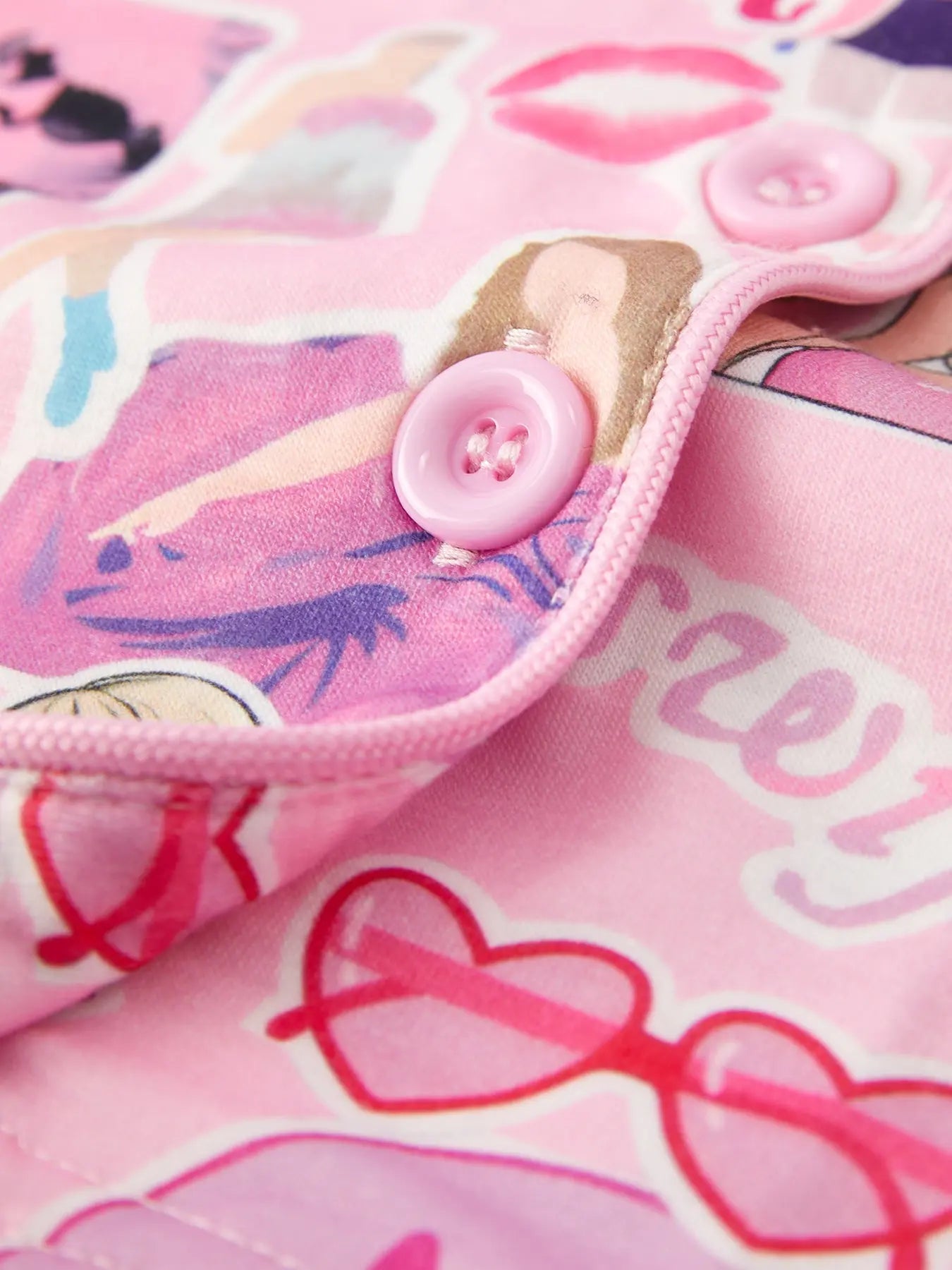 Pink TS Lapel Button Short Sleeve Shorts Pajama Set Rylee Faith Designs