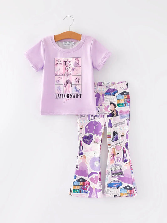 Spring and Summer TS Print Short Sleeve Pants Set
