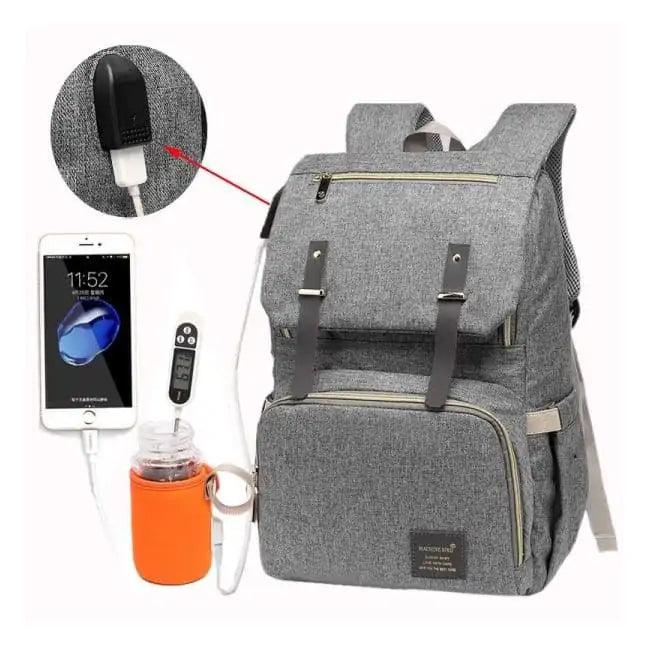 Versatile USB Diaper Bag With Laptop Pocket