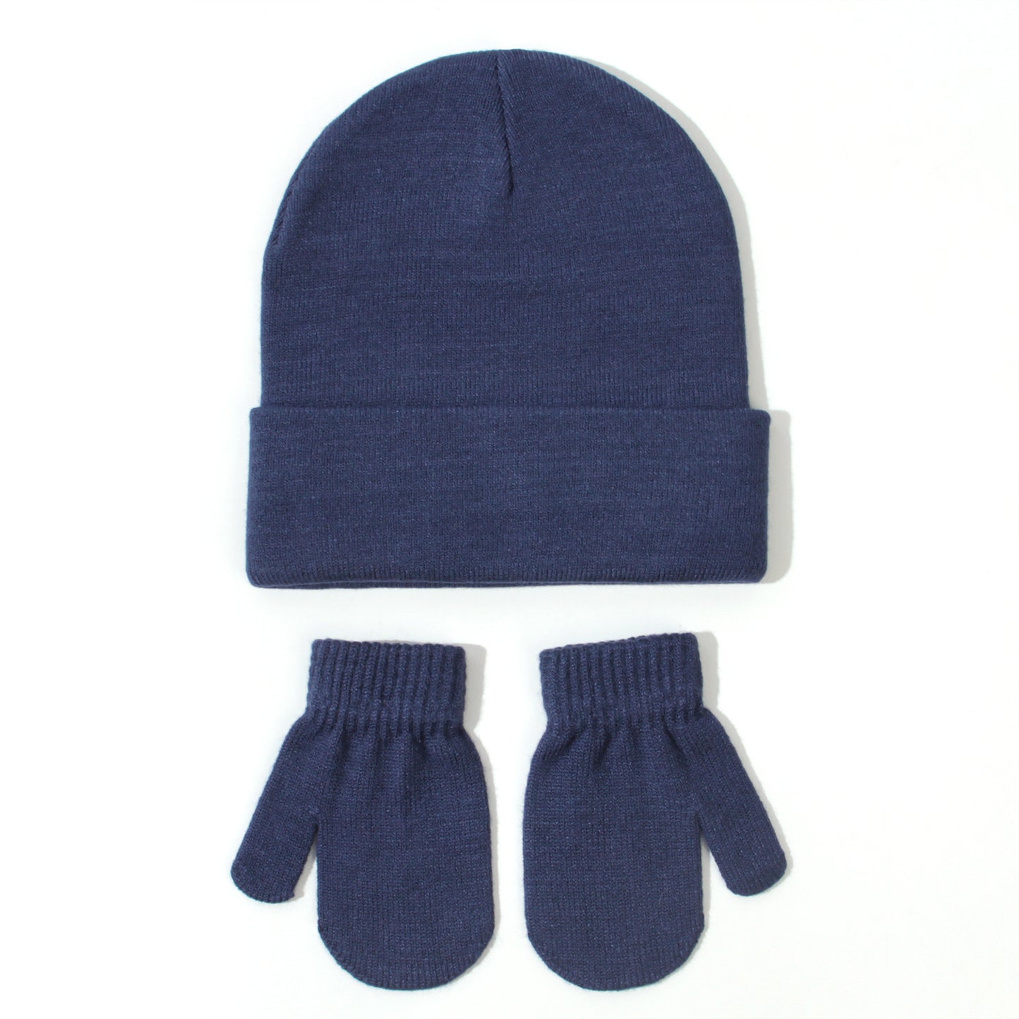 All-matching Solid Color Baby Knitted Hat Gloves Set