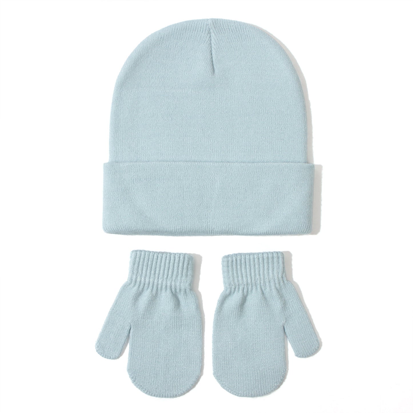 All-matching Solid Color Baby Knitted Hat Gloves Set