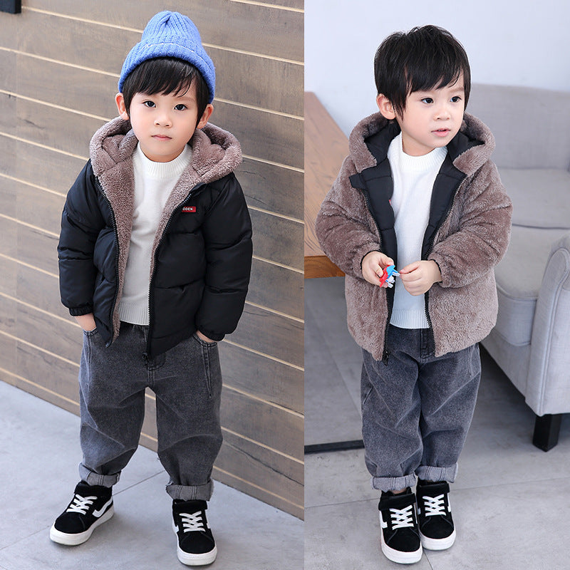 Cotton-padded Winter Jacket, Children's Cotton-padded Jacket, Double-sided Wear