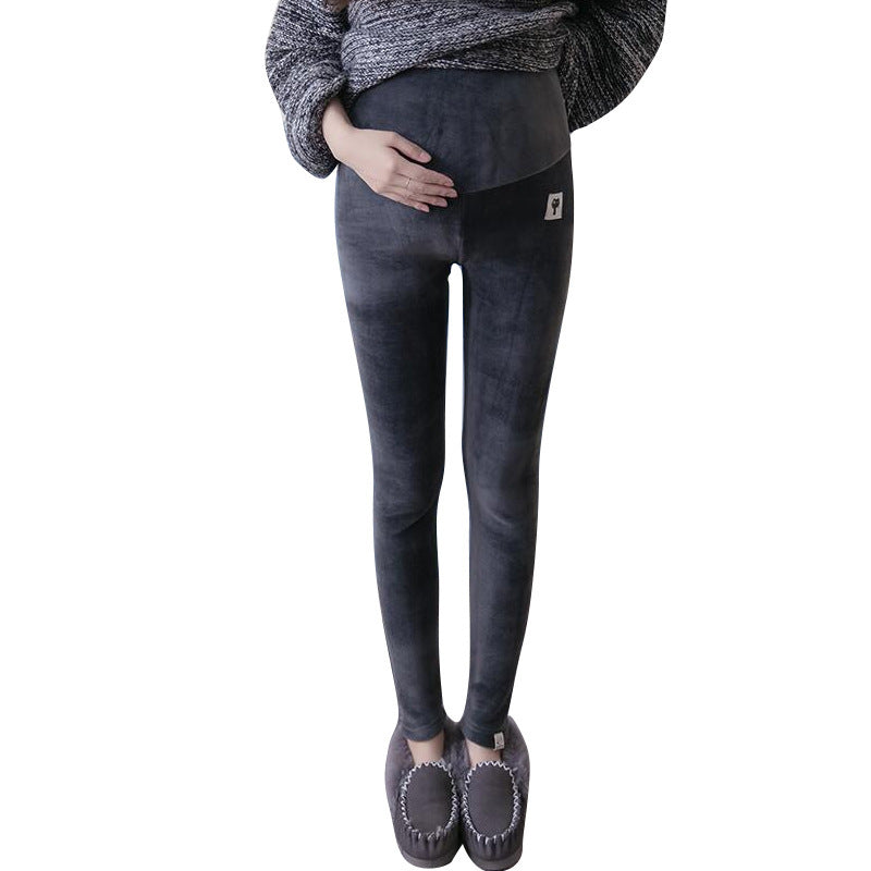 Plus velvet thick maternity pants