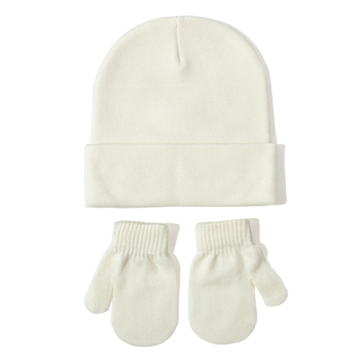 All-matching Solid Color Baby Knitted Hat Gloves Set