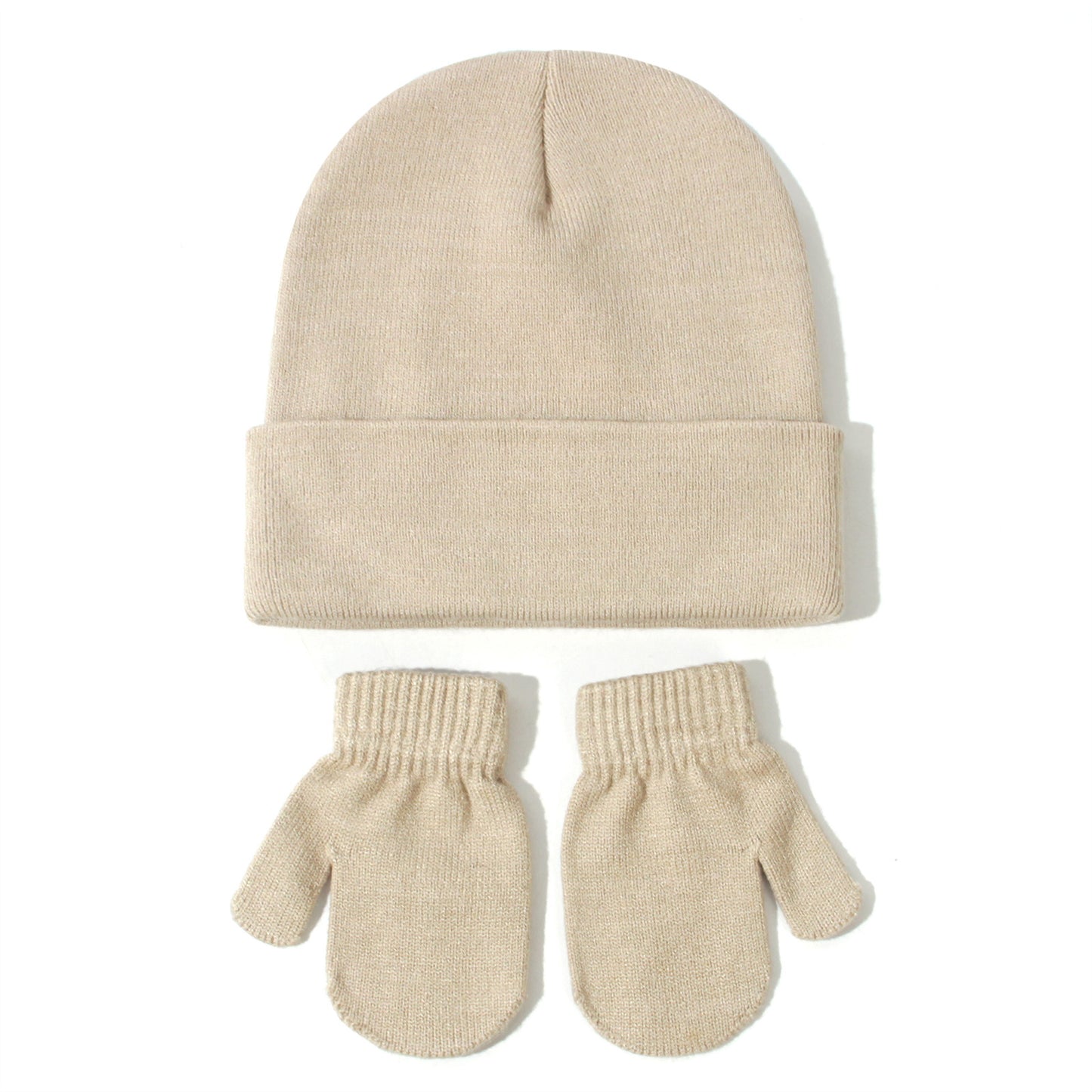 All-matching Solid Color Baby Knitted Hat Gloves Set