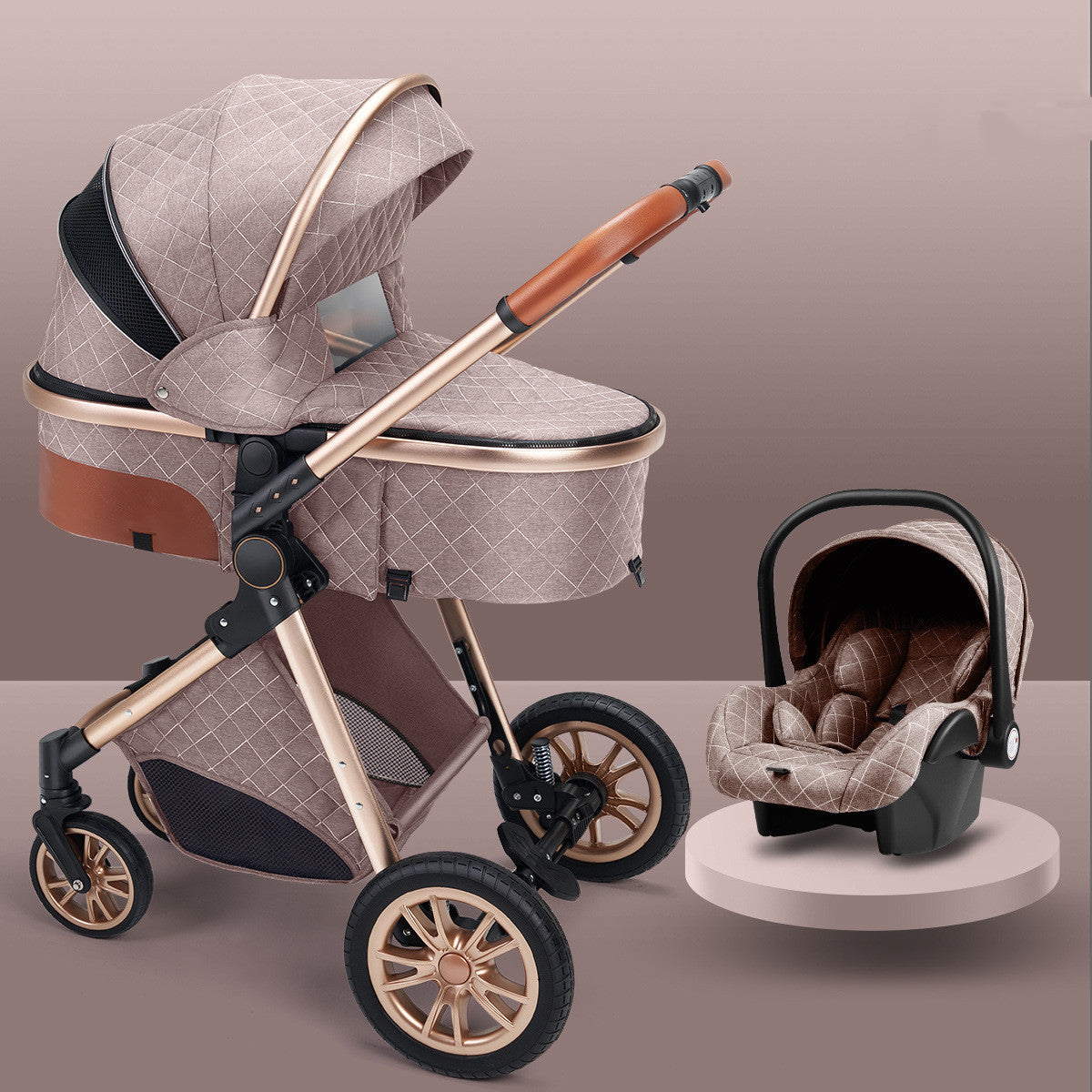 Stylish High View Stroller Lightweight Folding