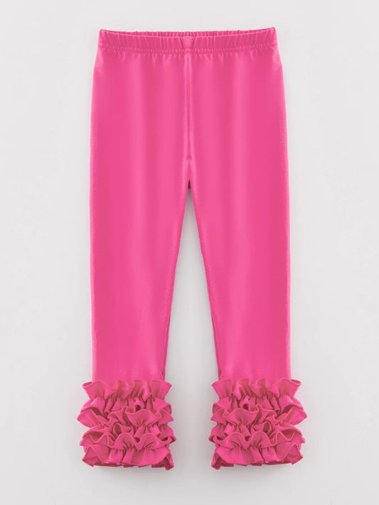Mallas con volantes de seda de leche de color rosa fuerte