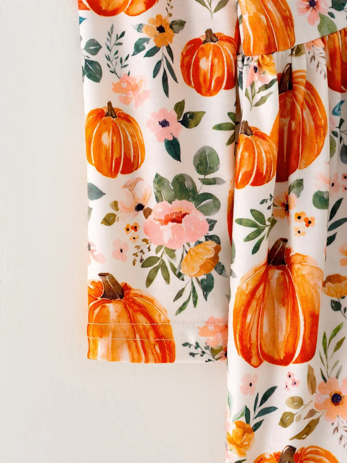 Girls Halloween Pumpkin Print Long Sleeve Dress Rylee Faith Designs