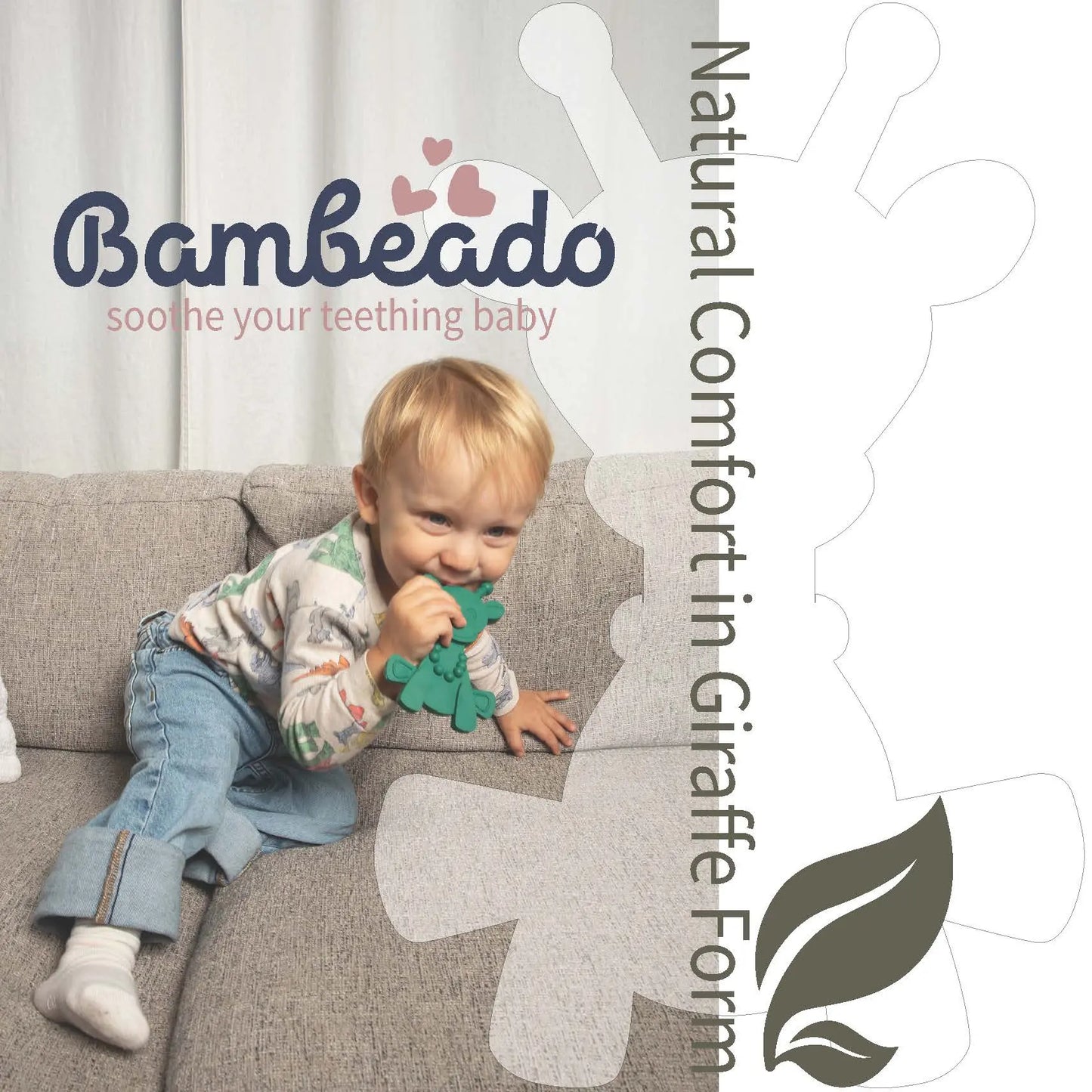 Little bamBAM Baby Teething Toy – Natural Rubber & Baltic Amber