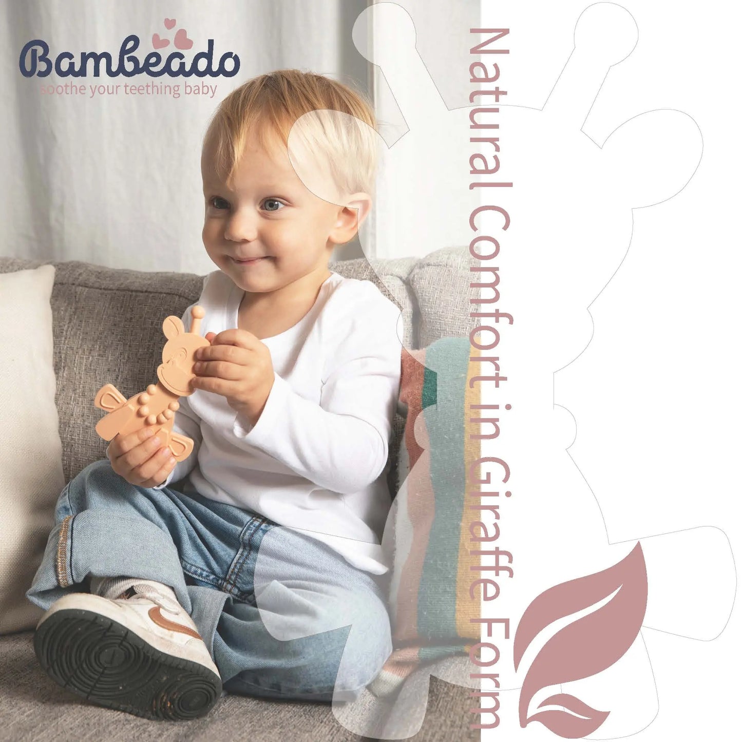 Little bamBAM Baby Teething Toy – Natural Rubber & Baltic Amber