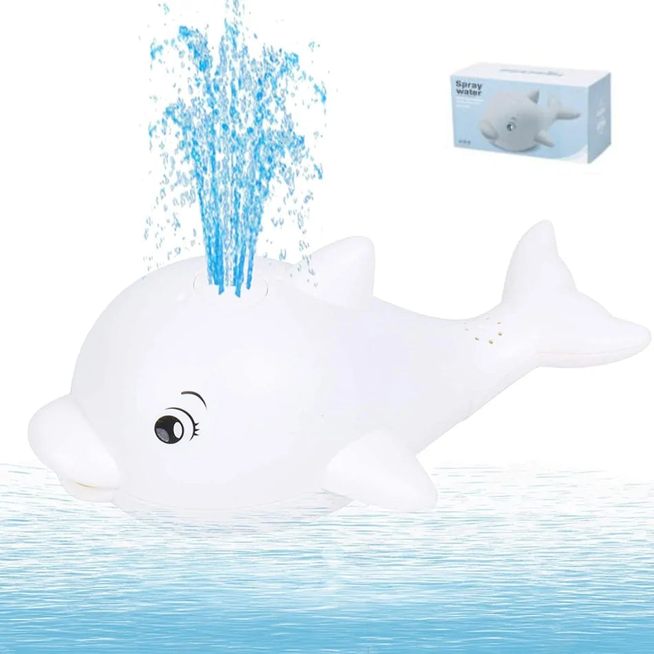 "Electric Whale Bath Ball: Water Spray Shower Toy with Light and Music