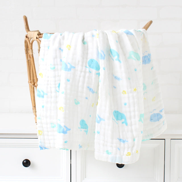 6 Layers Bamboo Cotton Baby Receiving Blanket