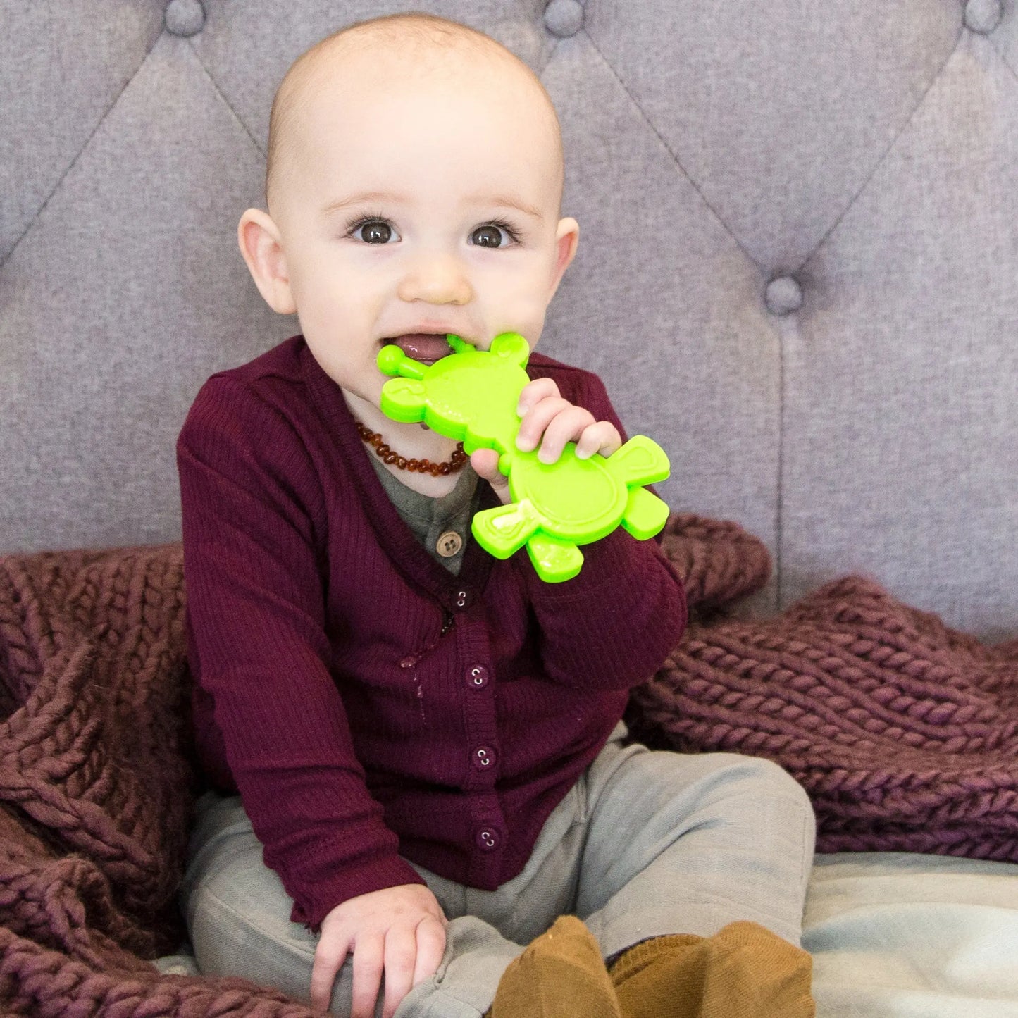 Little bamBAM Baby Teething Toy – Natural Rubber & Baltic Amber