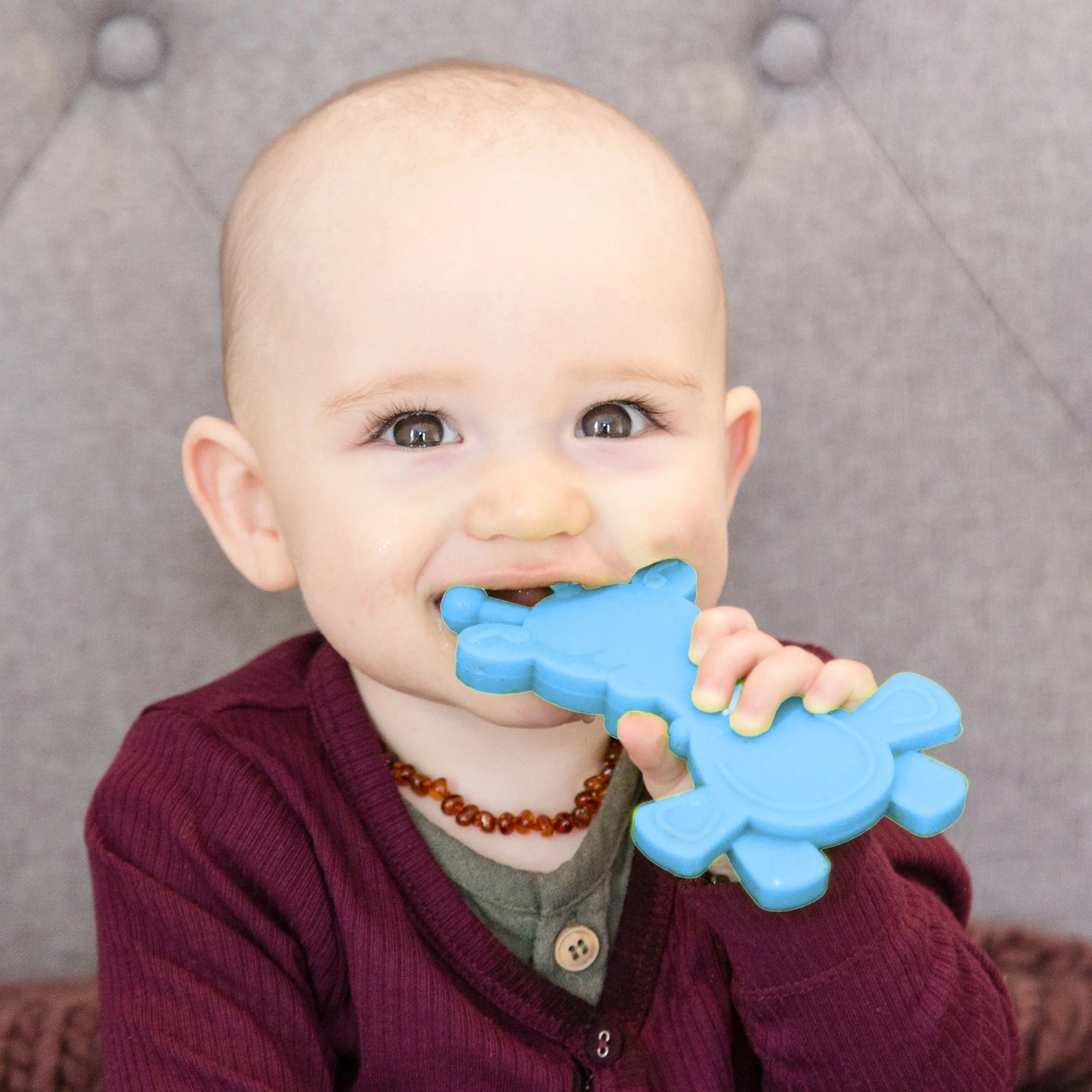 Little bamBAM Baby Teething Toy – Natural Rubber & Baltic Amber