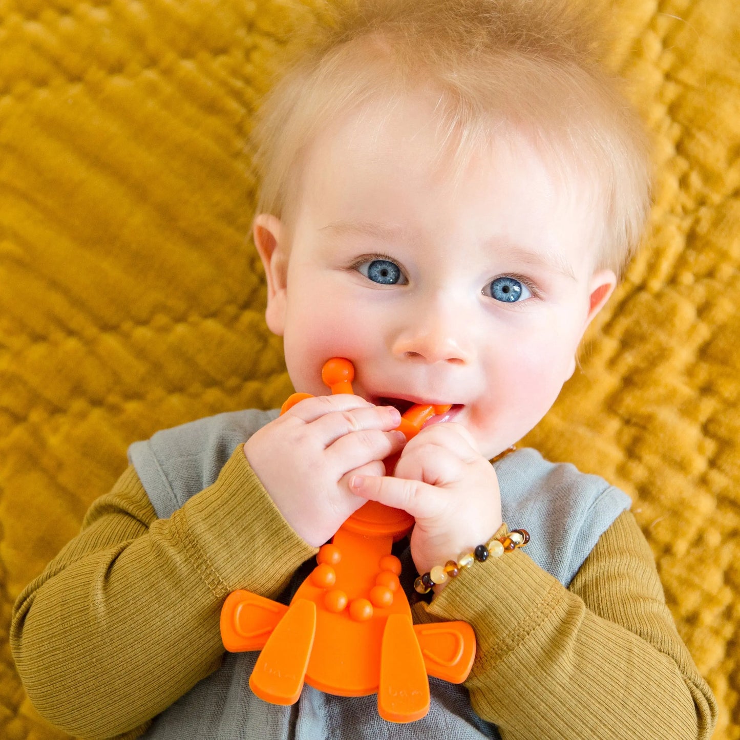 Little bamBAM Baby Teething Toy – Natural Rubber & Baltic Amber