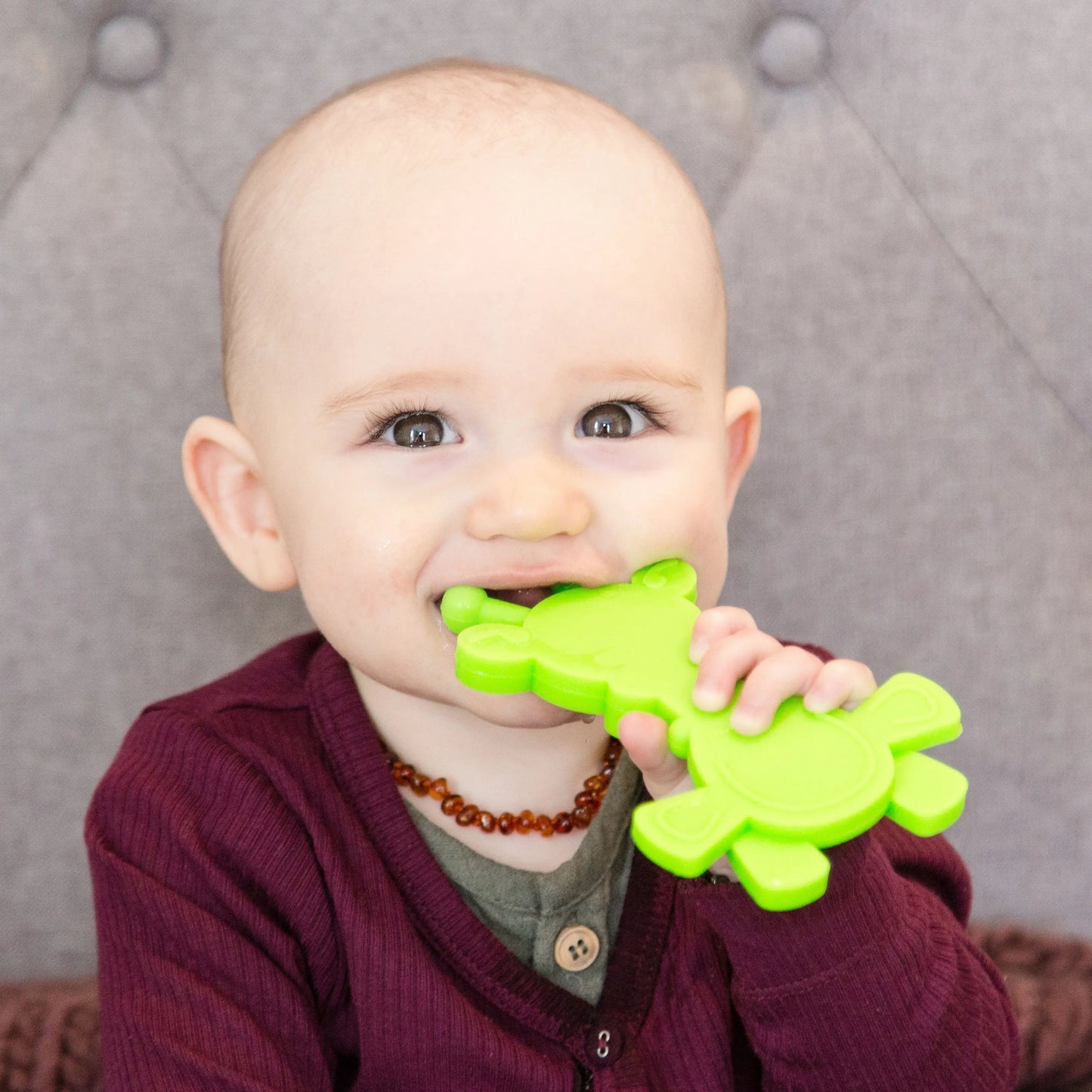 Little bamBAM Baby Teething Toy – Natural Rubber & Baltic Amber
