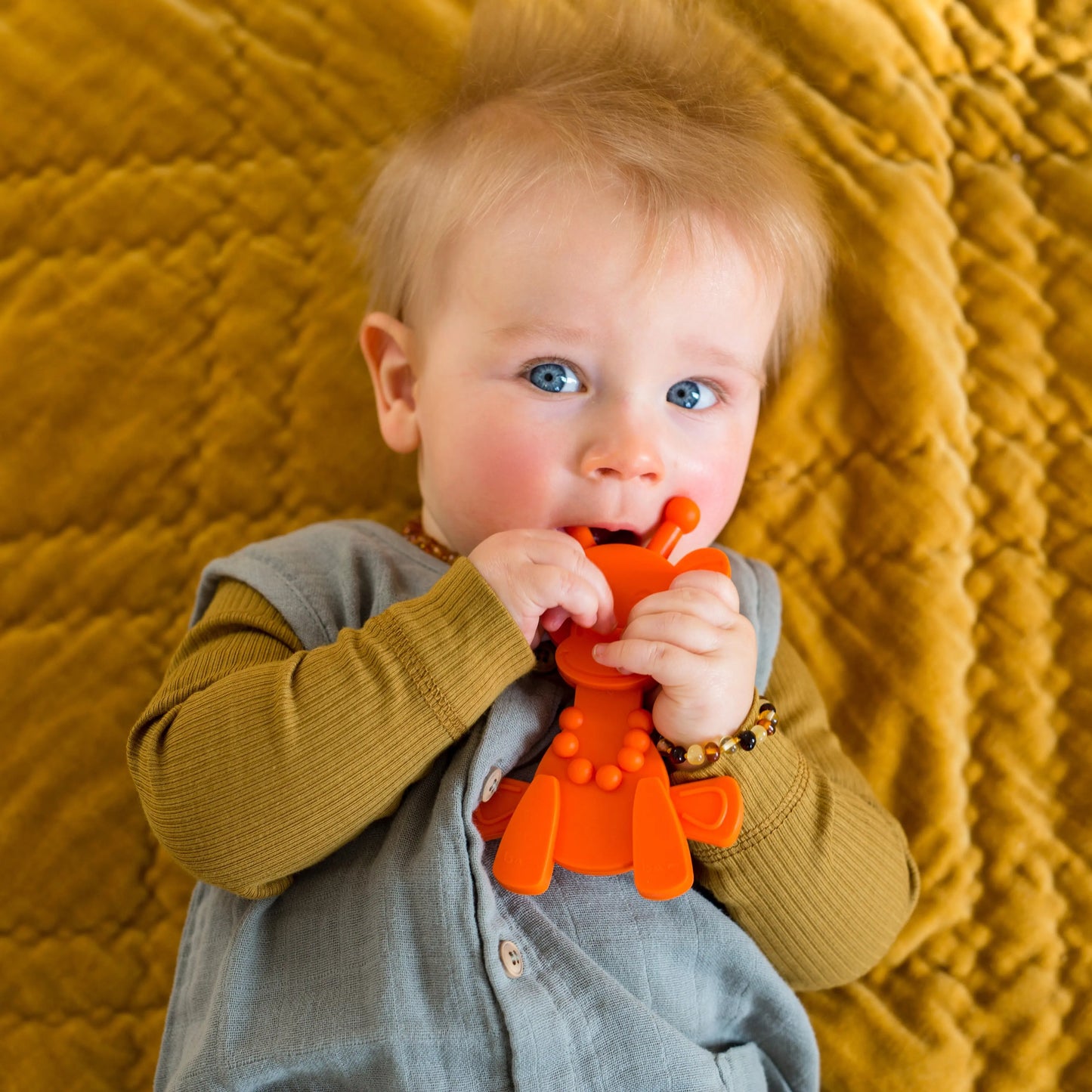 Little bamBAM Baby Teething Toy – Natural Rubber & Baltic Amber