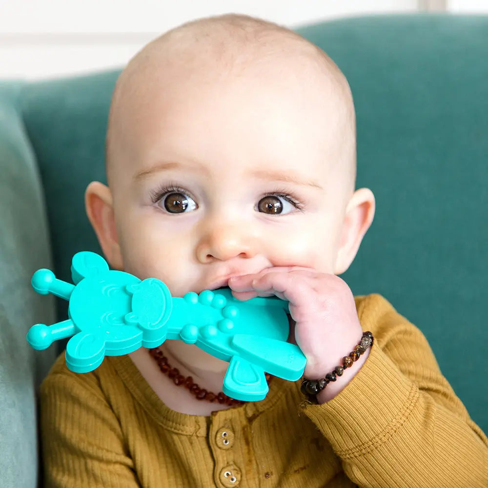 Little bamBAM Baby Teething Toy – Natural Rubber & Baltic Amber