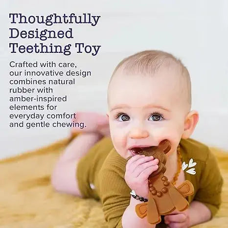 Little bamBAM Baby Teething Toy – Natural Rubber & Baltic Amber