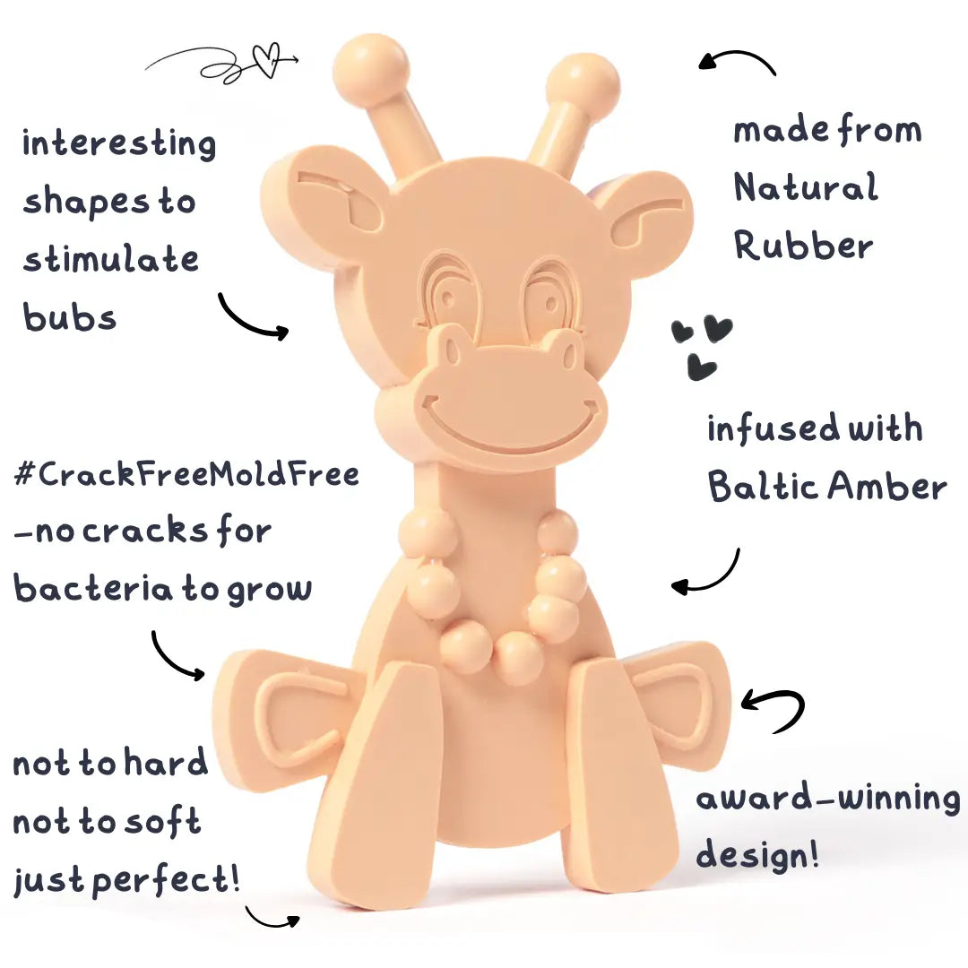 Little bamBAM Baby Teething Toy – Natural Rubber & Baltic Amber