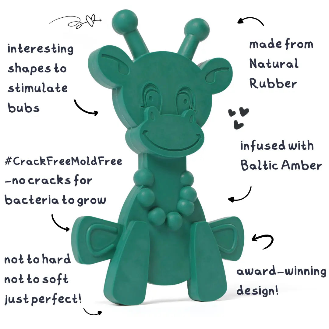 Little bamBAM Baby Teething Toy – Natural Rubber & Baltic Amber