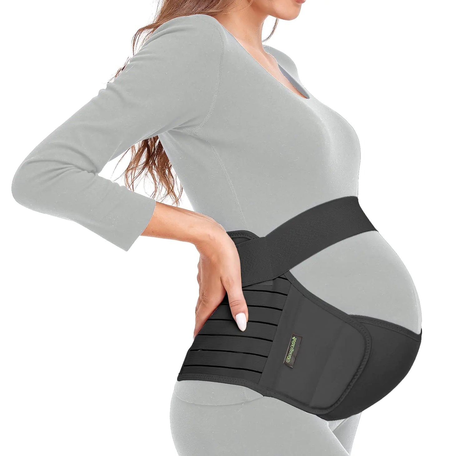 ChongErfei Maternity Belt Pregnancy Belly Band 3 in 1 Maternity Support Belt for Pregnant Back/Pelvic/Hip Pain, Maternity Band Belly Support for Pregnancy (Black, M: Fit Ab 35.5"-47.3") M: Fit Ab 35.5"-47.3" Black