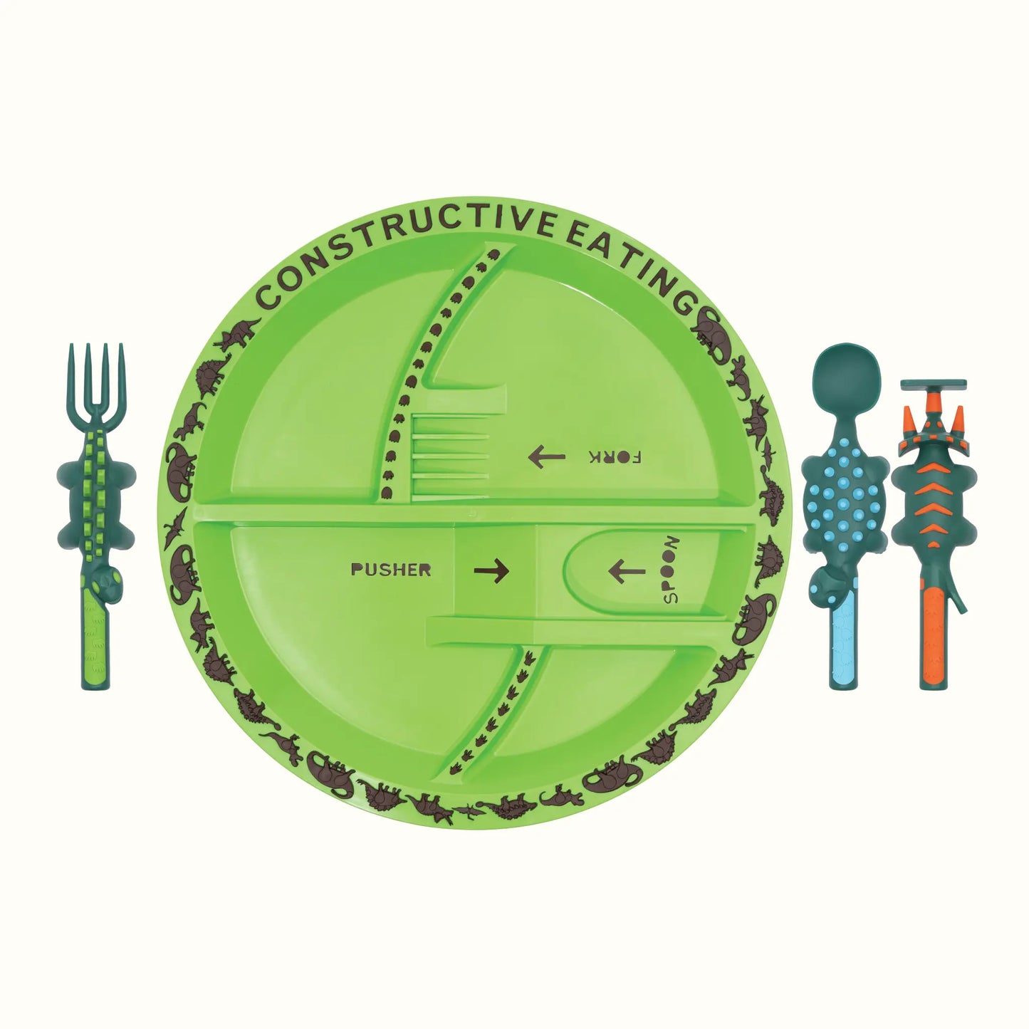 Combinación de utensilios y plato