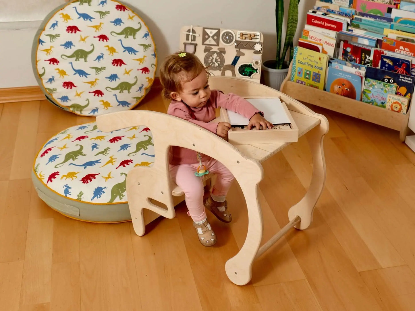2in1 Wooden Seesaw & Desk for Kids' Skill Development