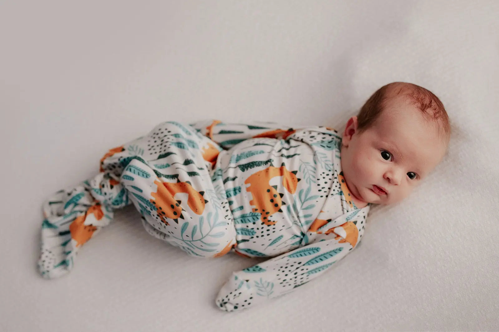 Dinosaur Themed Newborn Knotted Gown Three Little Tots