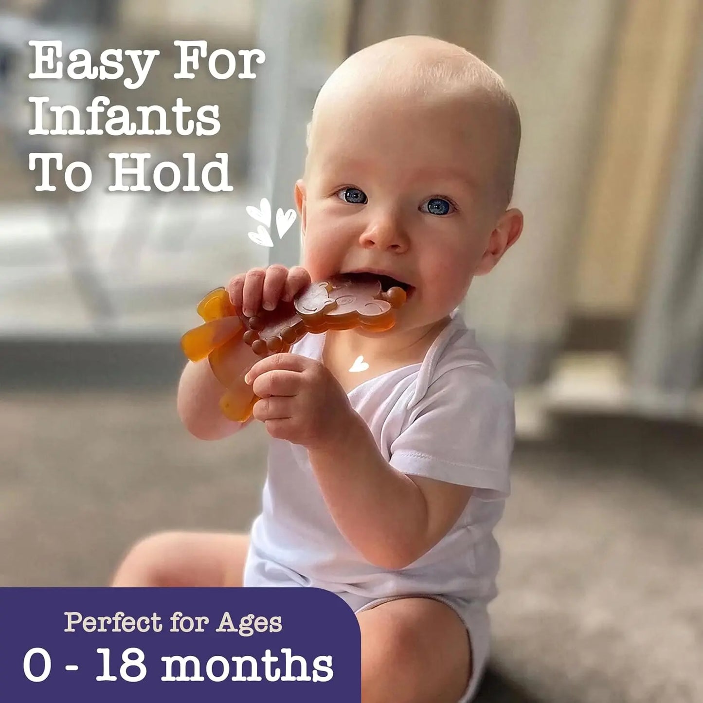 Little bamBAM Baby Teething Toy – Natural Rubber & Baltic Amber